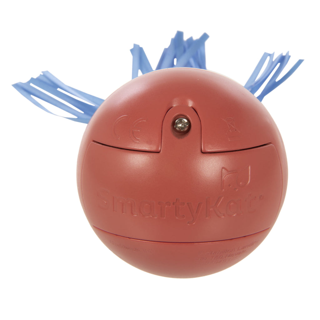 SmartyKat Twirly Top Electronic Motion Spinning Ball Cat Toy with Ribbons