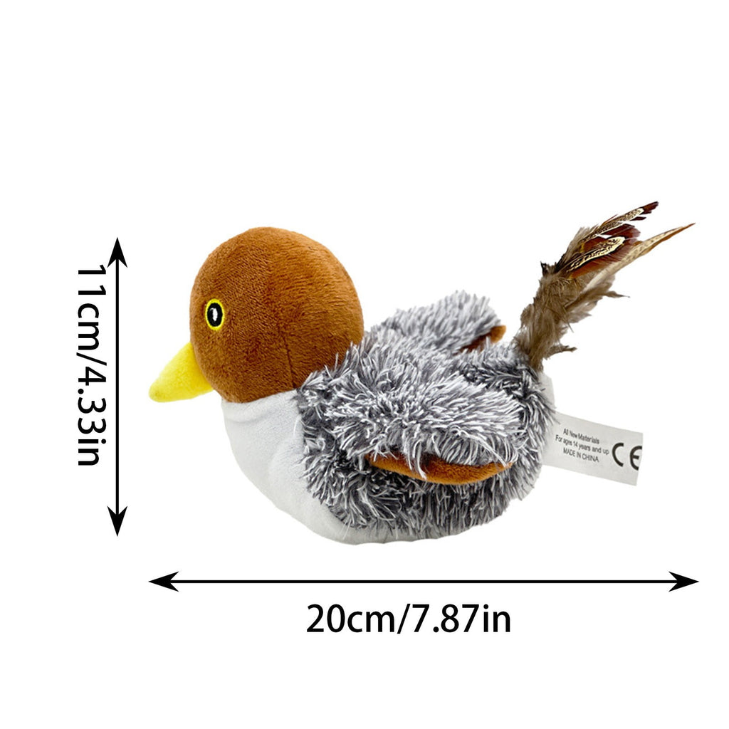 Cat Toys Flapping Bird Sparrow (No Flying) Rechargeable, Lifelike Chirp Tweet, Interactive Touch Activated Kitten Exercise for All Breeds, Cat Kicker Catnip Toys 4.0 Inches