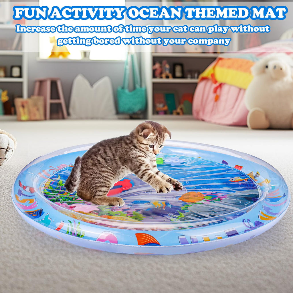 Clearance! Water Sensory Play Mat for Cats, Cat Water Play Mat New Upgrade Cat Mat Toys for Bored Indoor Cats