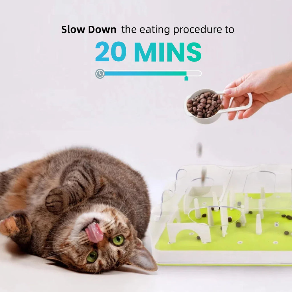 All For Paws Cat Puzzle Feeder Toy, Cat Slow Puzzle Feeding Toy for Kitty IQ Training & Mental Stimulation, Kitty Enrichment Toys for Indoor Cats, Puzzle