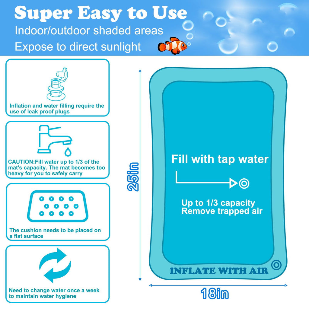 Clearance! Water Sensory Playmat for Cats,Cat Toys for Bored Indoor Cats, Cat Kicker Toys Self Play Mat,Interactive Toys for Cats to Play Alone