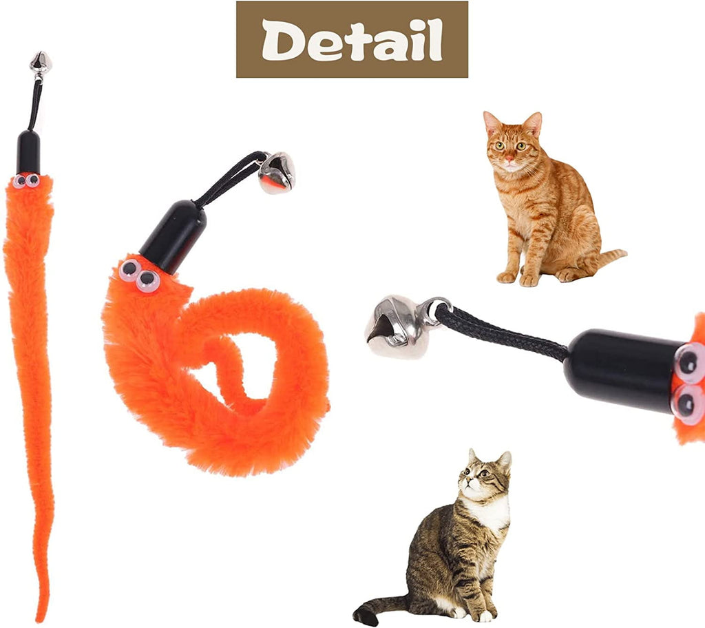 Zjrui Cat Worm Toy Refills Cat Toys Wand Replacement, 12pcs Cat Teaser Toy for Indoor Cats