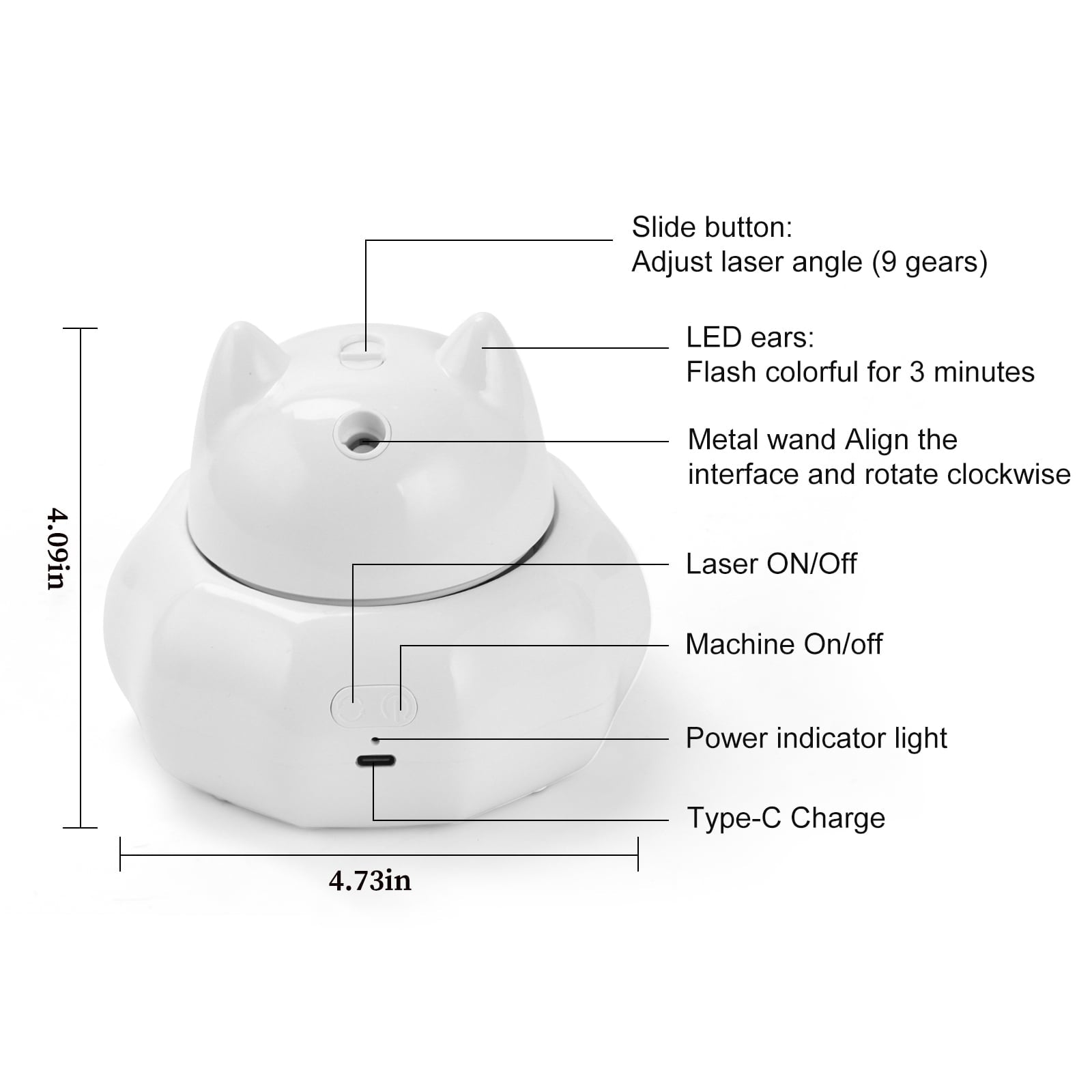 Cat Laser Toy Automatic,5 in1 Interactive Cat Toys Feather Wand, Rechargeable Indoor Kitten Toys,21.65inch Cover