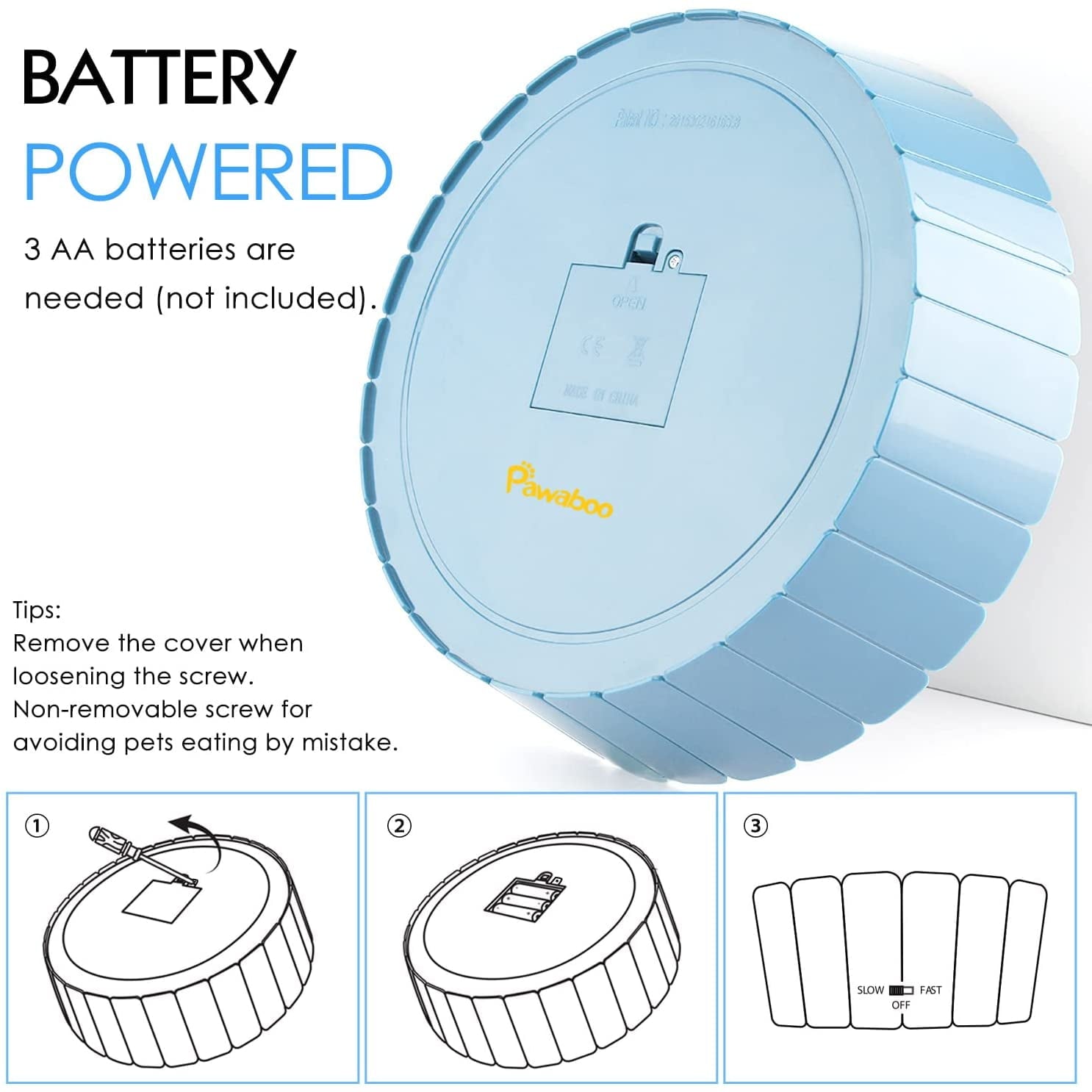 Pawaboo Cat Toy with Running Mouse, Motion Cat Toy Teaser for Indoor Cats, Pop and Play Hide Seek Cat Toy Hunting Mouse for Pet Cat Kitten Play Fun Exercise, Blue