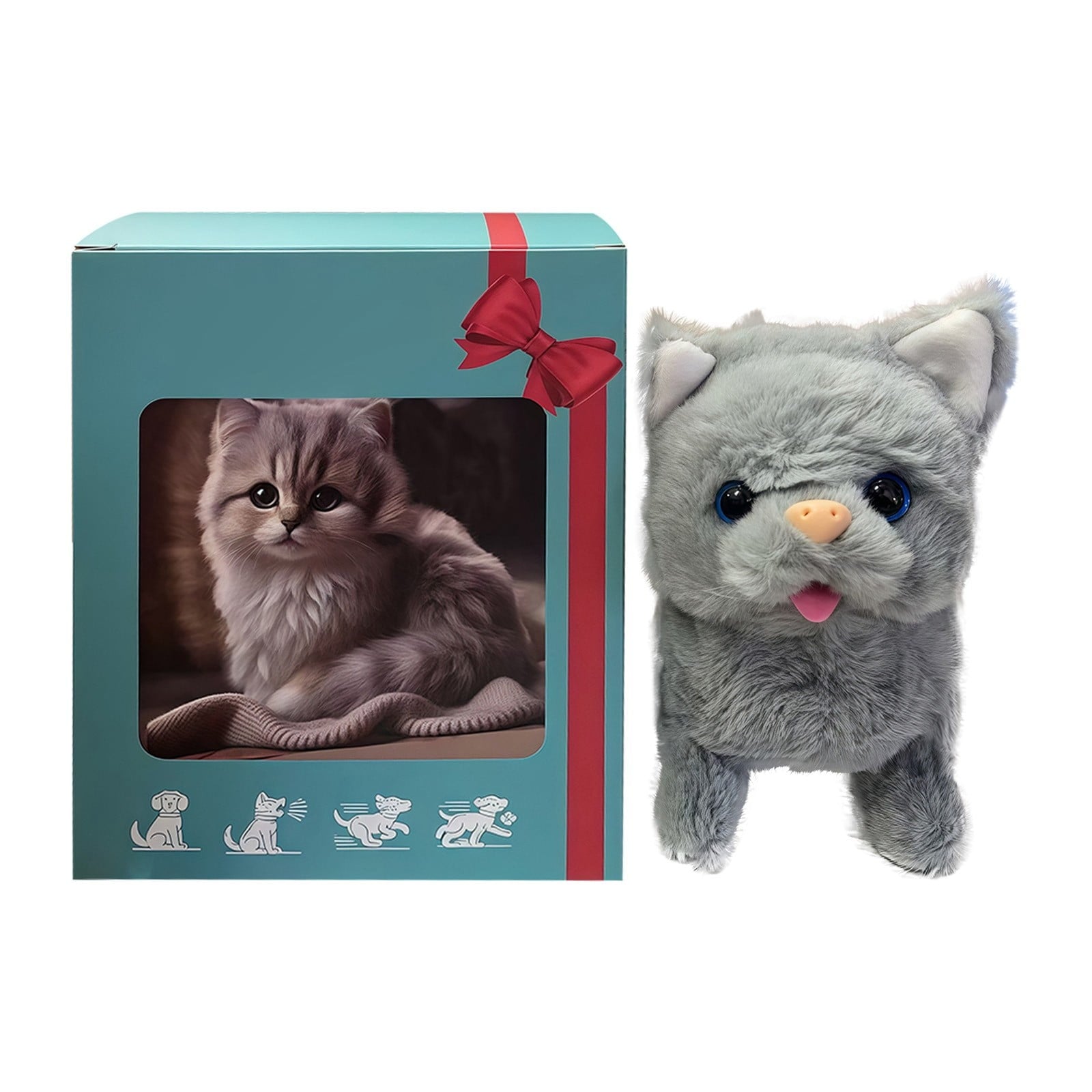 2025 New Realistic Robot Cat My Realistic Robot Cat That Acts Like A Real Cat AI Robotic Cat Walking Barking Tail Wagging