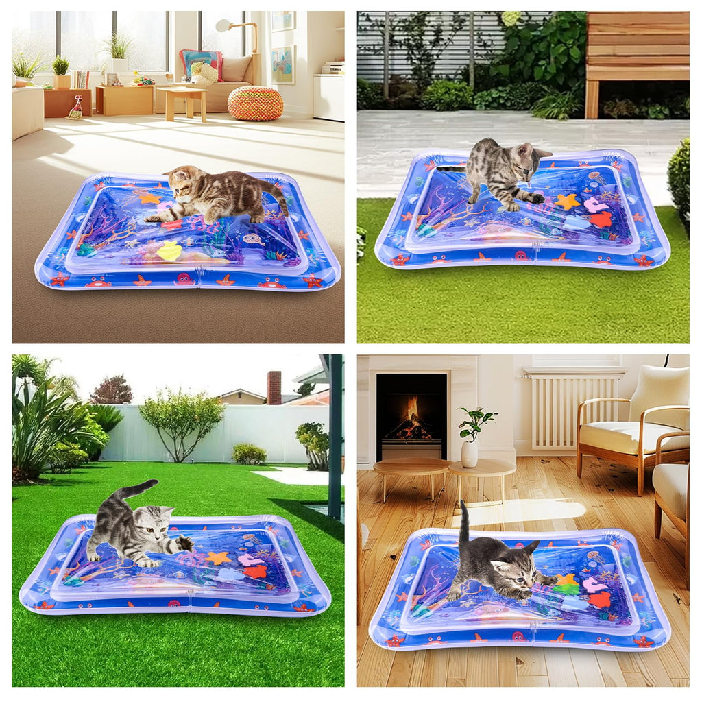 Clearance! Water Sensory Playmat for Cats,Cat Toys for Bored Indoor Cats, Cat Kicker Toys Self Play Mat,Interactive Toys for Cats to Play Alone
