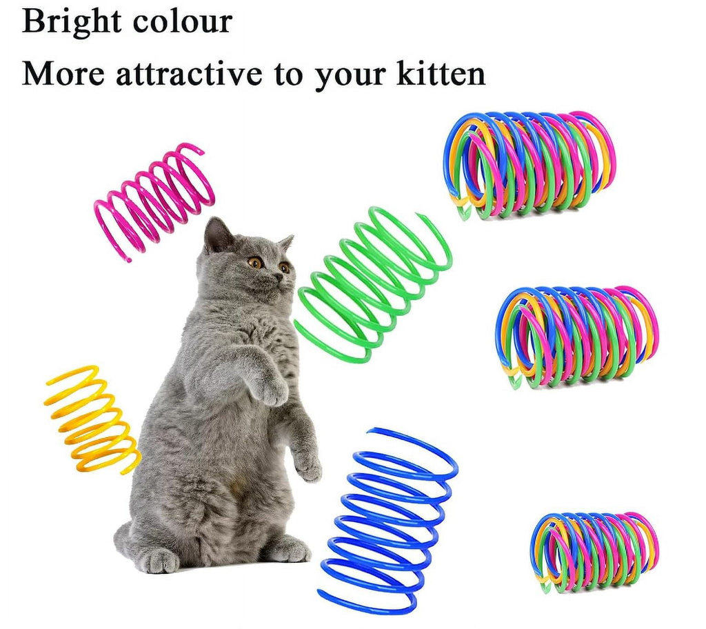 Cat Spring Toys (32 Pack), Playful Coils for Kittens, BPA Free Plastic for Swatting, Biting, Hunting, and Active Healthy Play