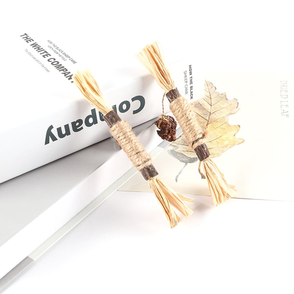 Abenow 2PCS Cat Toys Kitten Teething Chew Toys Natural Chew Sticks for Pet Teeth Cleaning