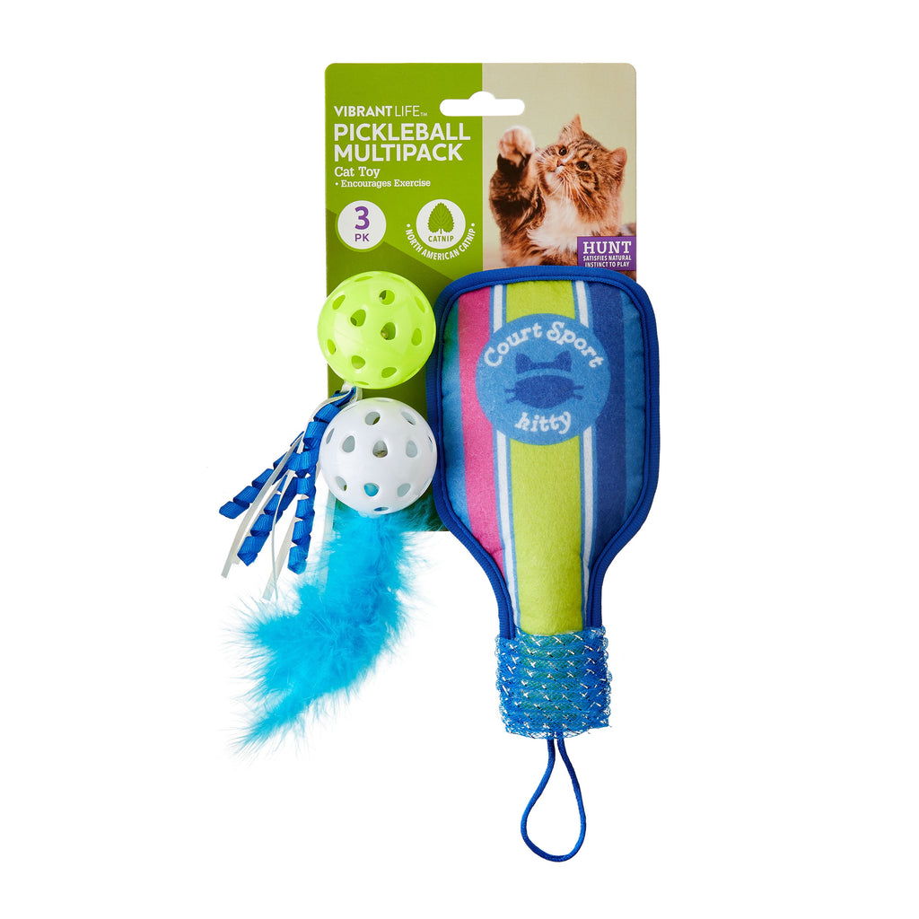 Vibrant Life Pickleball Cat Toys with Catnip, 3 Pack
