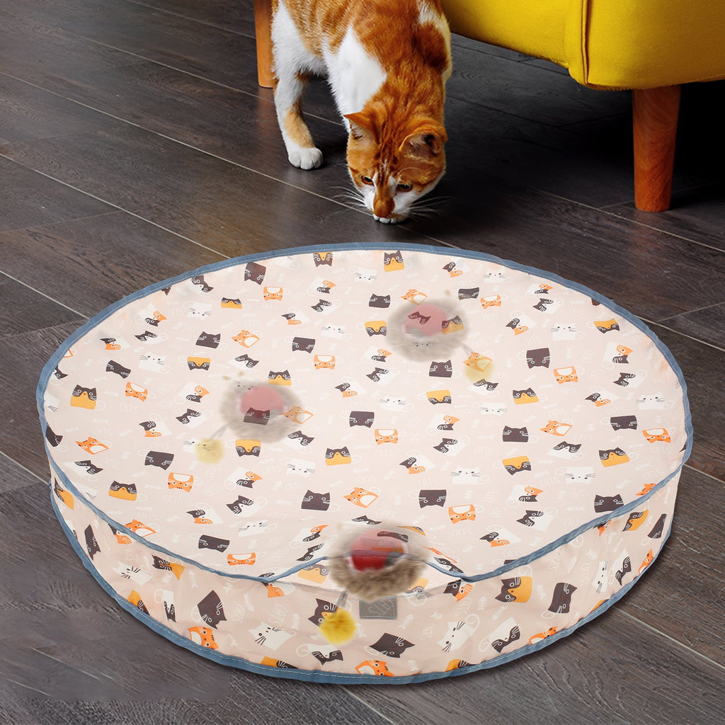 Rechargeable Electric Cat Toys,Hide and Seek Kitten Toy,Motion Activated Interactive Cat Toy,Hiding Cover Exercise Toy for Indoor Cats/Kitty/Kittens