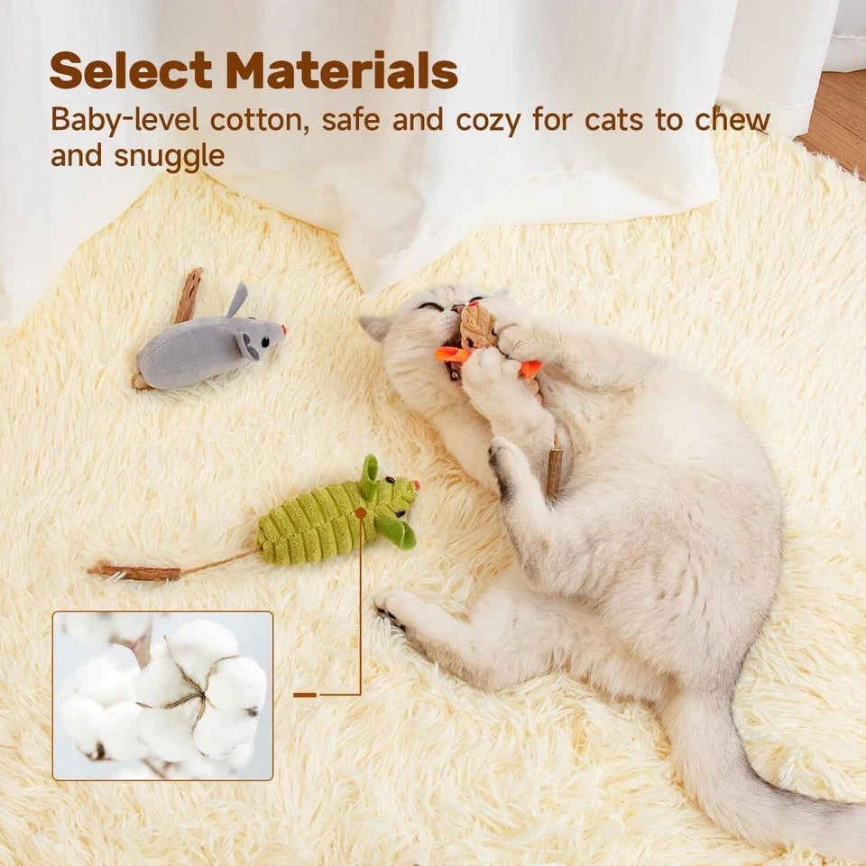 3Pcs Mice Cat Toys Interactive Catnip Silvervine Micetoys Cat Chew Exercise Toy