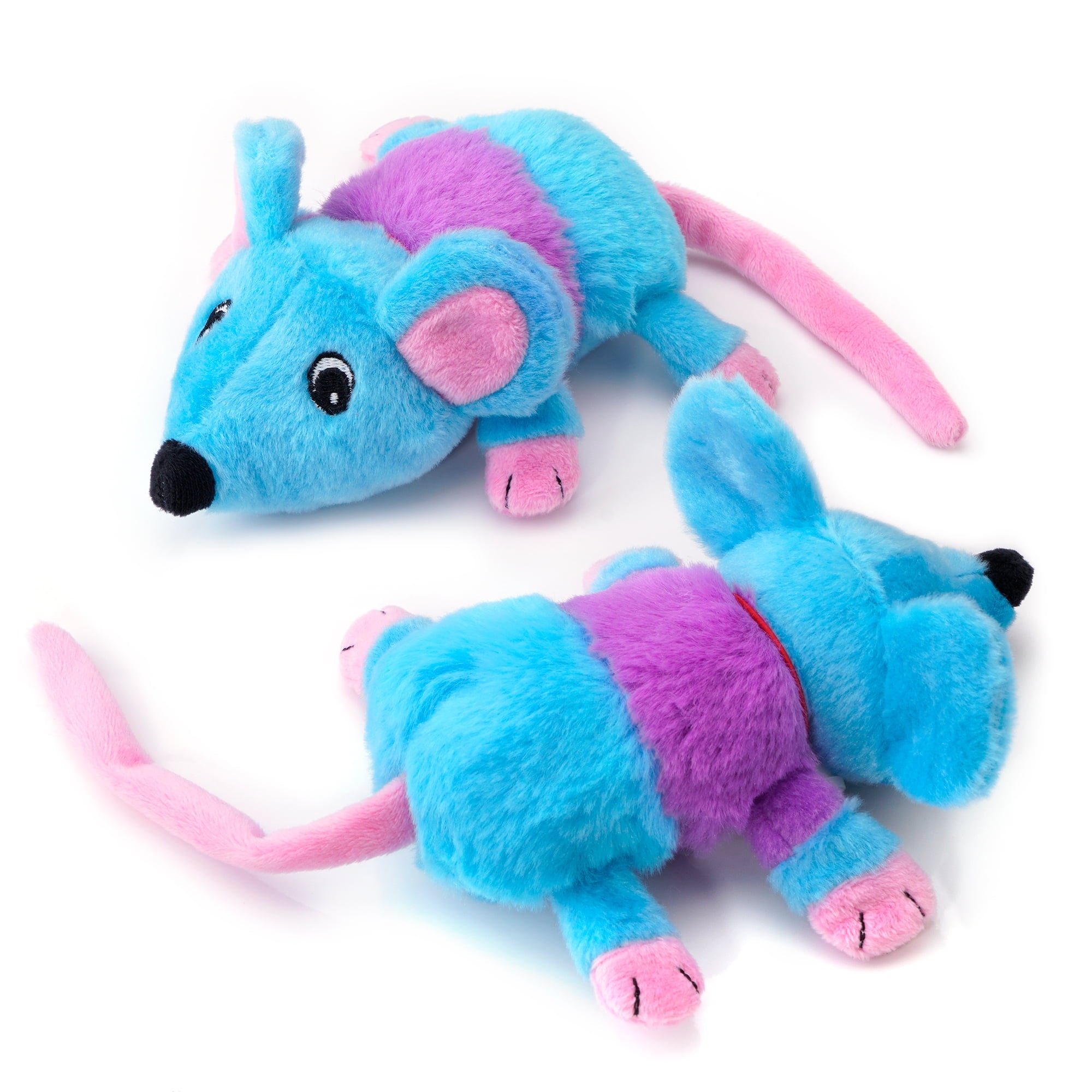 Chiwava 2 Pack 5.9" Removable Catnip Plush Cat Toys Mice with Bell Large Mouse Activity Toy