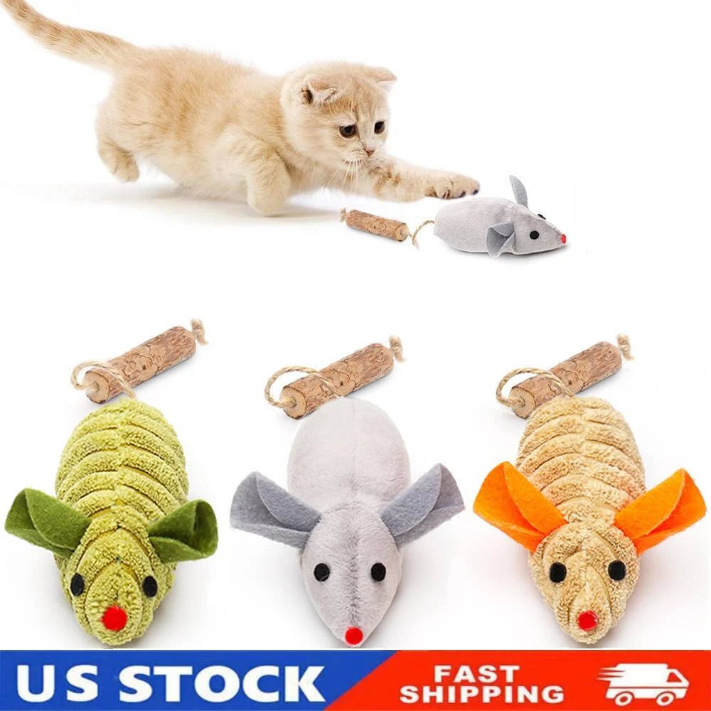 3Pcs Mice Cat Toys Interactive Catnip Silvervine Micetoys Cat Chew Exercise Toy