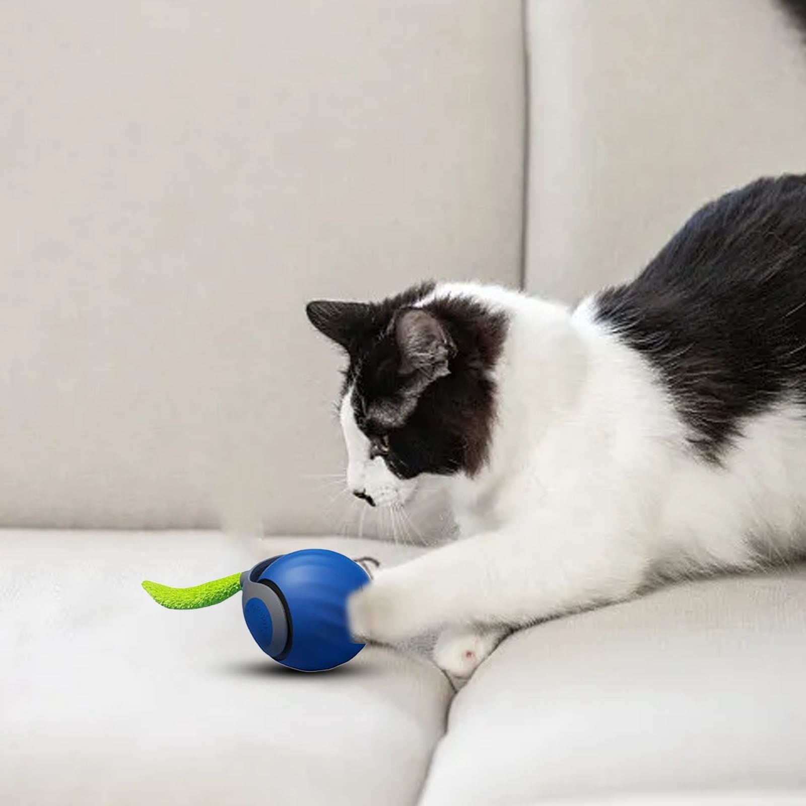 Speedy Tail Cat Toy 2.0 – USB Rechargeable Smart Moving Cat Toy Ball for Indoor Cats, Two Speed Adjustment & Replacement Tail