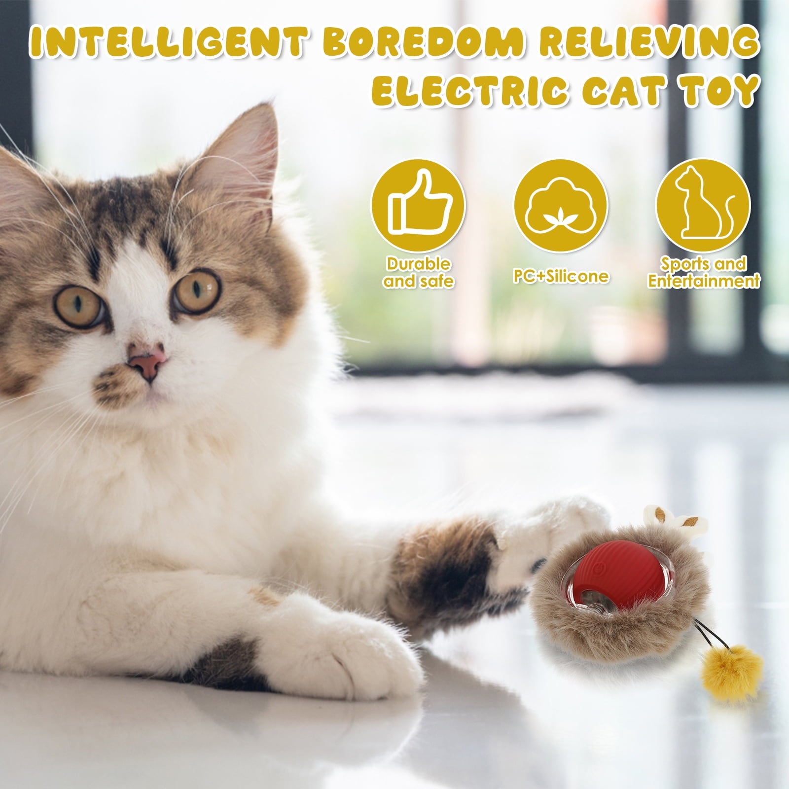 Rechargeable Electric Cat Toys,Hide and Seek Kitten Toy,Motion Activated Interactive Cat Toy,Hiding Cover Exercise Toy for Indoor Cats/Kitty/Kittens