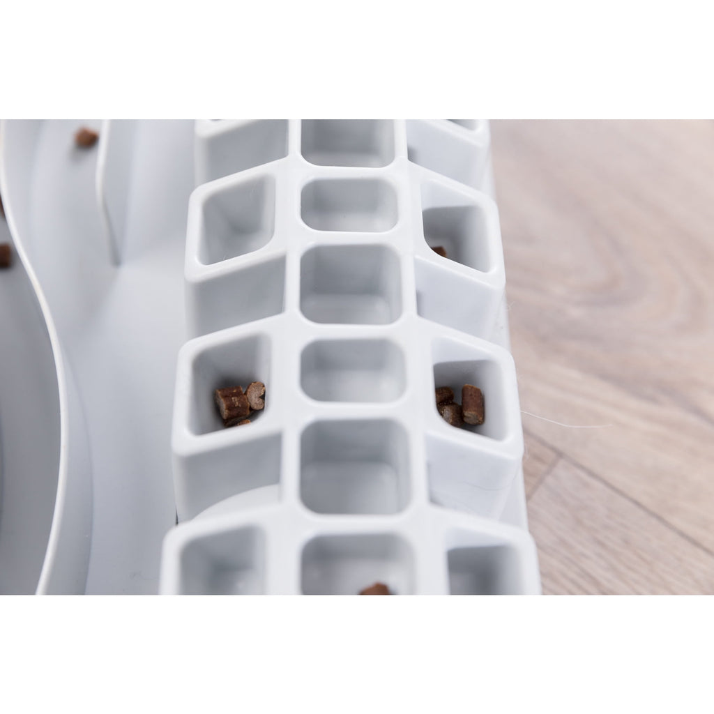 TRIXIE Fun Board Strategy Game for Cats, Puzzle Toy, Treat Dispenser, Interactive Play, White