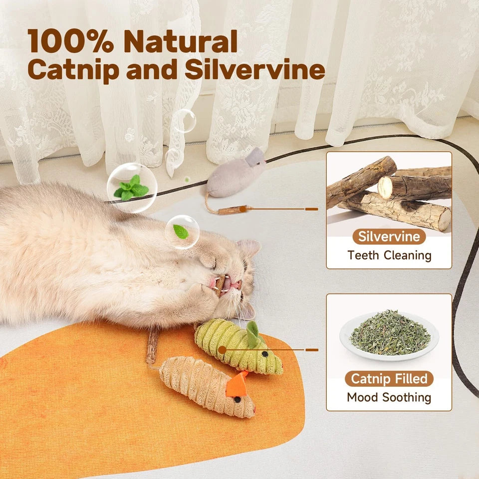3Pcs Mice Cat Toys Interactive Catnip Silvervine Micetoys Cat Chew Exercise Toy