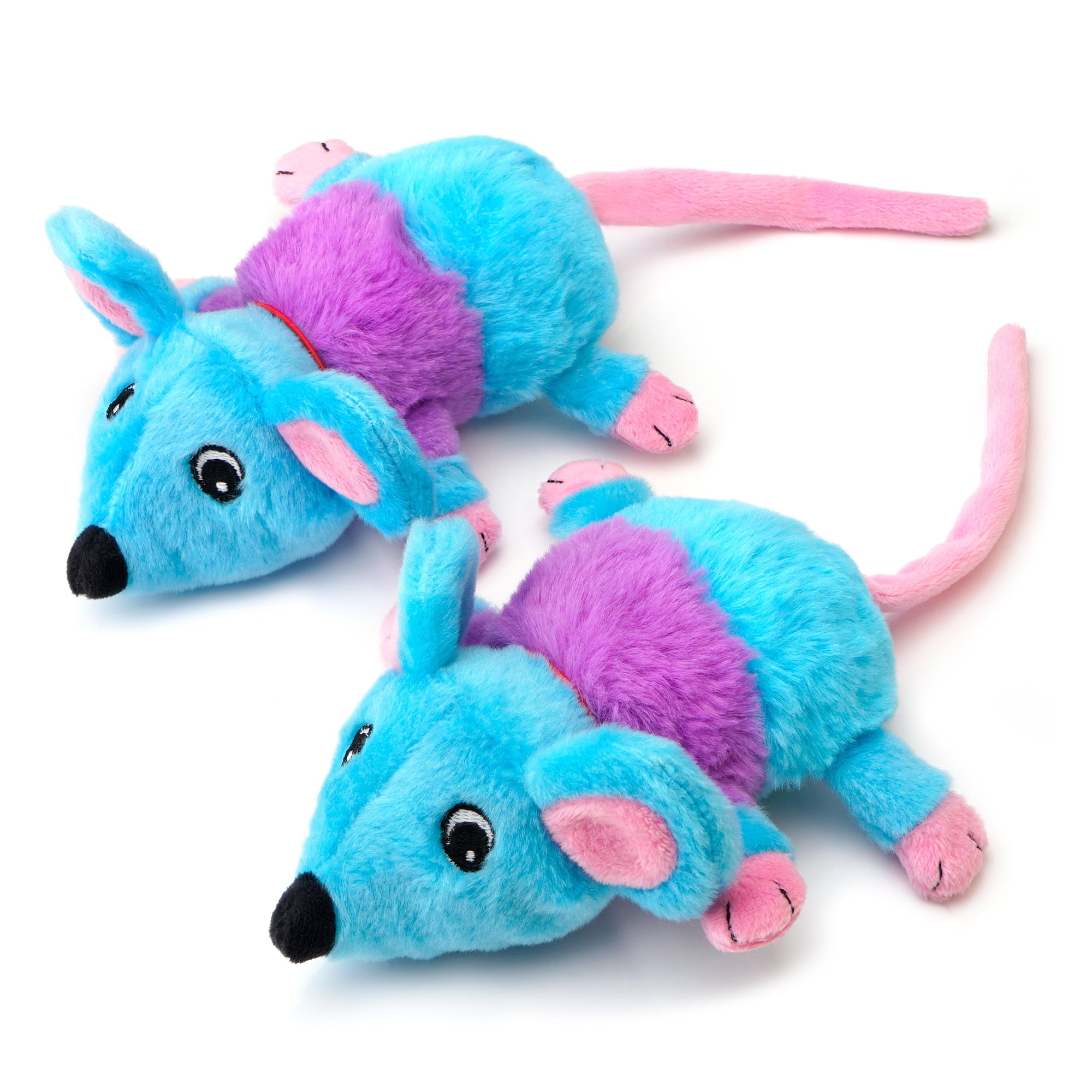 Chiwava 2 Pack 5.9" Removable Catnip Plush Cat Toys Mice with Bell Large Mouse Activity Toy