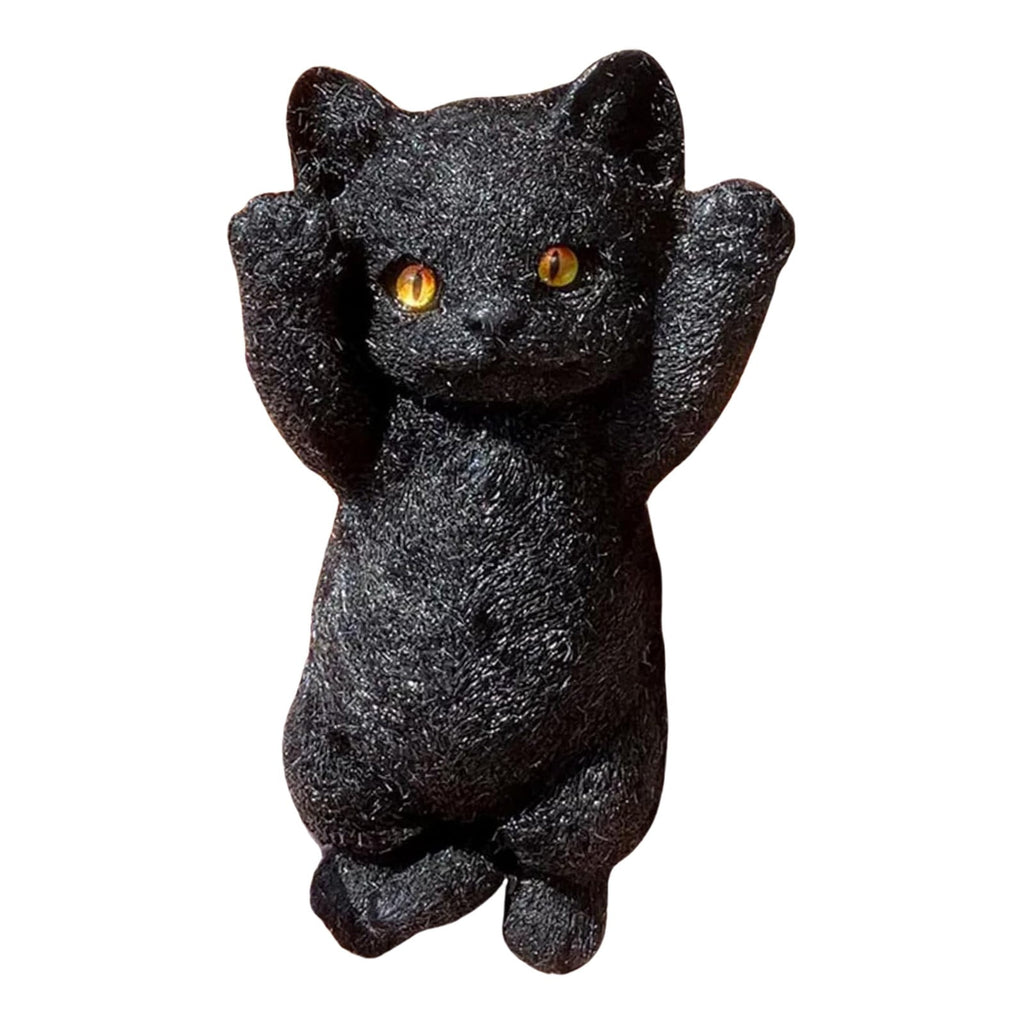 Blukids Realistic Cat Squishy,Taba Squishy,Stress Reliver,Gift for Kids,Sensory Toy,Decompression Toy for Kids Toddler Age3,4,5,6,7,8,9,10,Hand-made(Black)
