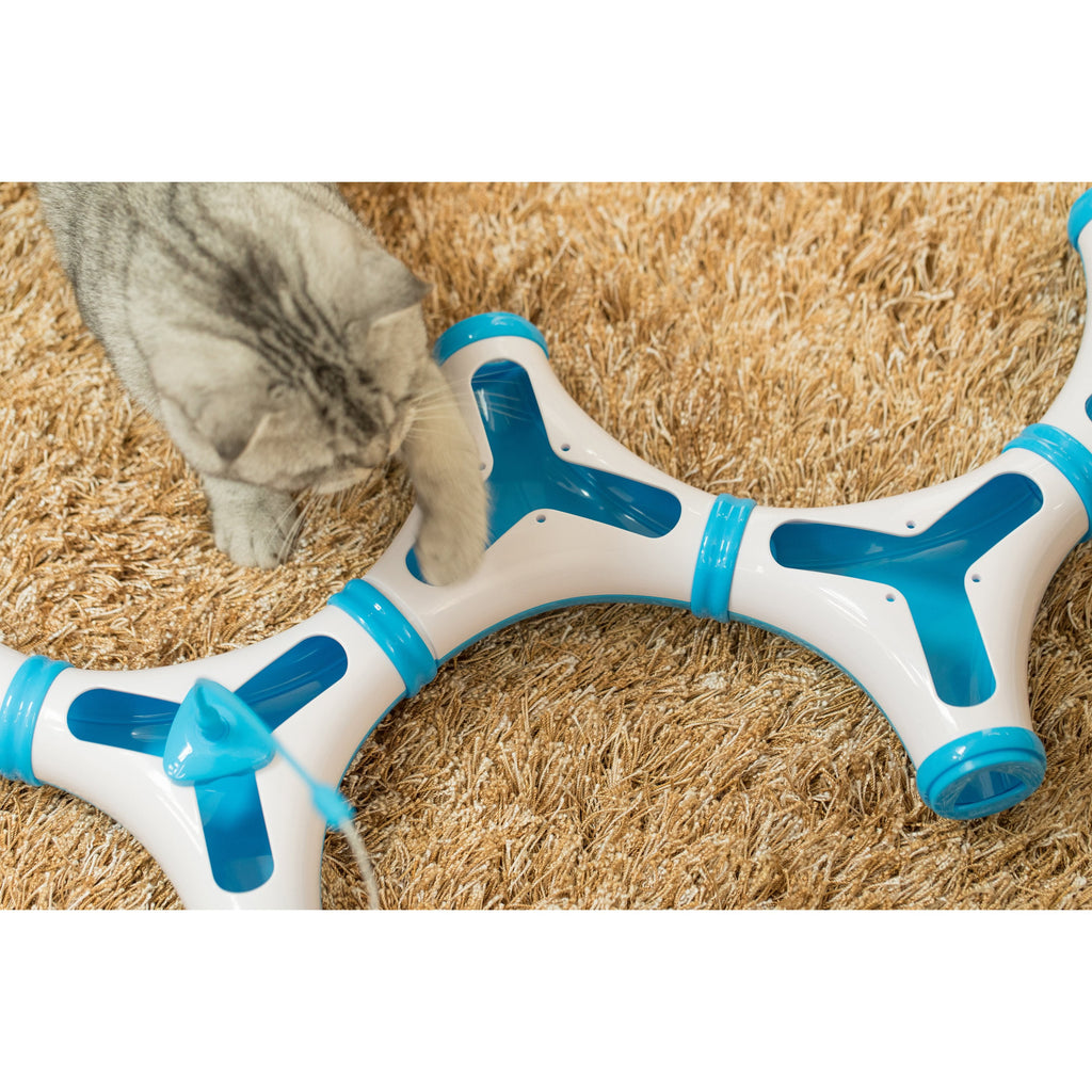 Configurable Interactive Cat Toy with Spring Feather Teaser