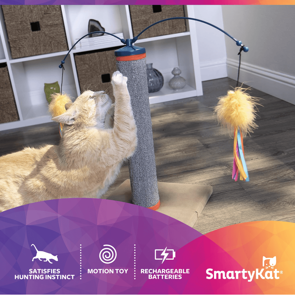 SmartyKat Replacement Wand, Refills for Use with SmartyKat Scratch 'N Spin, Cat & Kitten Stimulating Interactive Play, 3-Pack