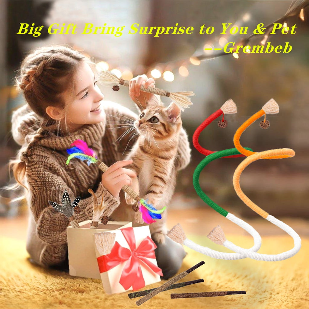 Grembeb Cat Toys 12PCS Catnip Rope for Indoor Kitten Treat Cats Chew Stick for Kicking