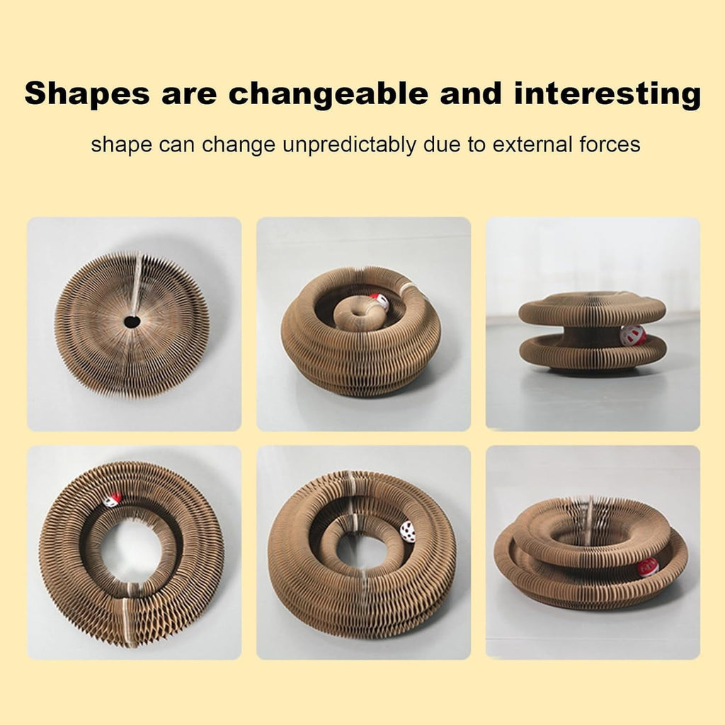 Marlene Kitty Kurlz, Kitty Curls Cat Toy, Cat Kurlz, Reversible Infinity Style Magic Organ Cat Scratching Board, Made from Recycled Corrugated Cardboard Durable & Long Lasting (2Pcs)