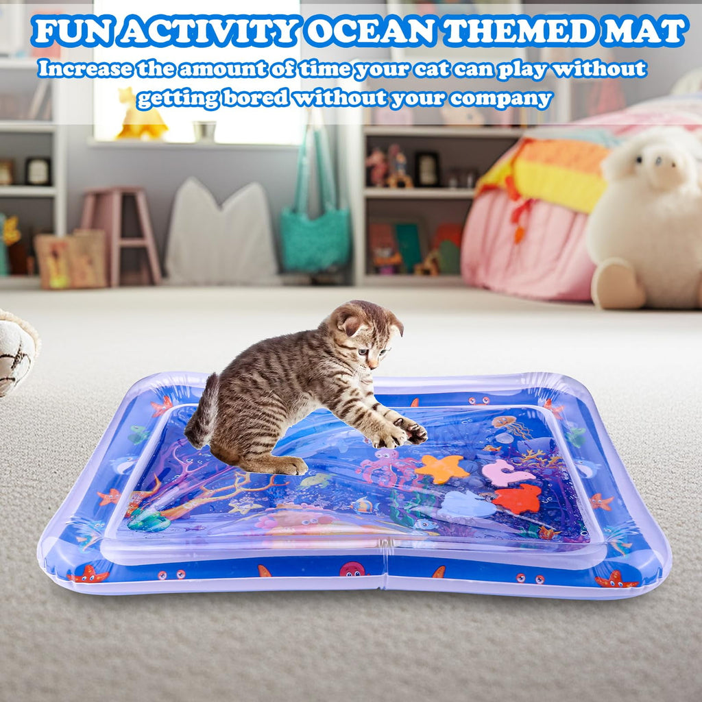 Clearance! Water Sensory Playmat for Cats,Cat Toys for Bored Indoor Cats, Cat Kicker Toys Self Play Mat,Interactive Toys for Cats to Play Alone