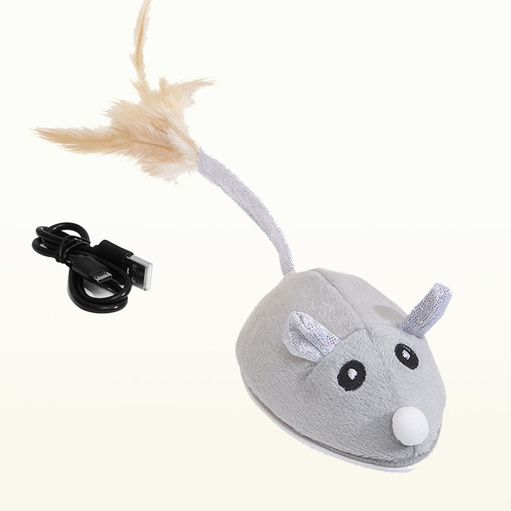 NBPOWER Cat Toys, Electronic Interactive Cat Toys for Indoor Cats, Automatic Cat Toys with Feather Tail, Smart Sensing Mouse Cat Toys with USB Rechargeable for Kitten Indoor Outdoor Activity