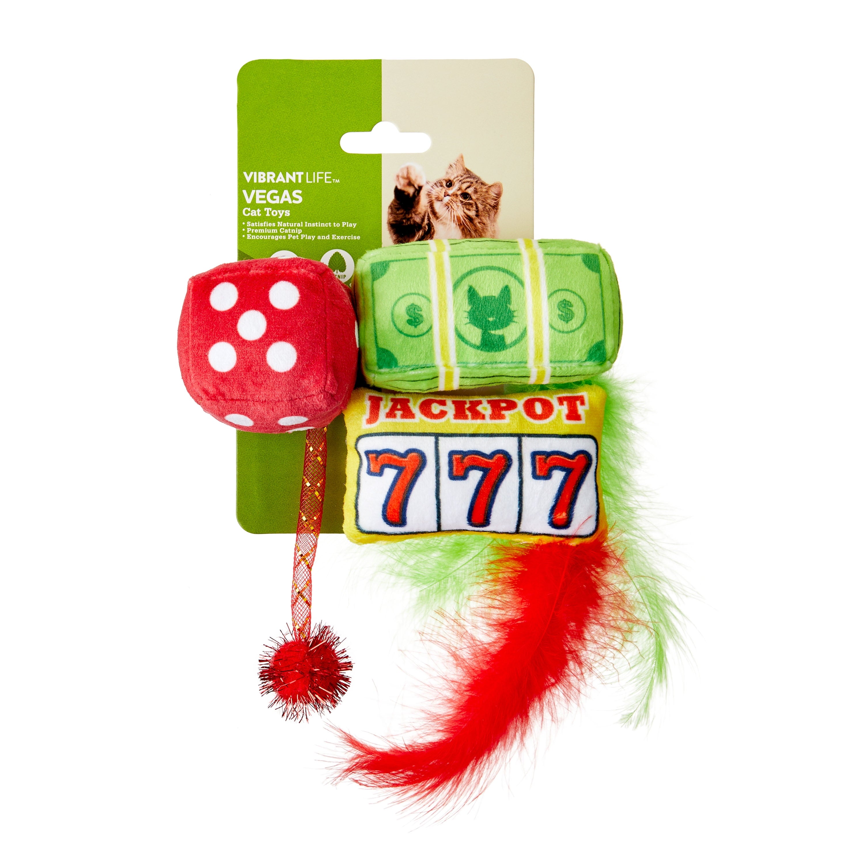 Vibrant Life Vegas Cat Toys with Catnip, 3 Pack