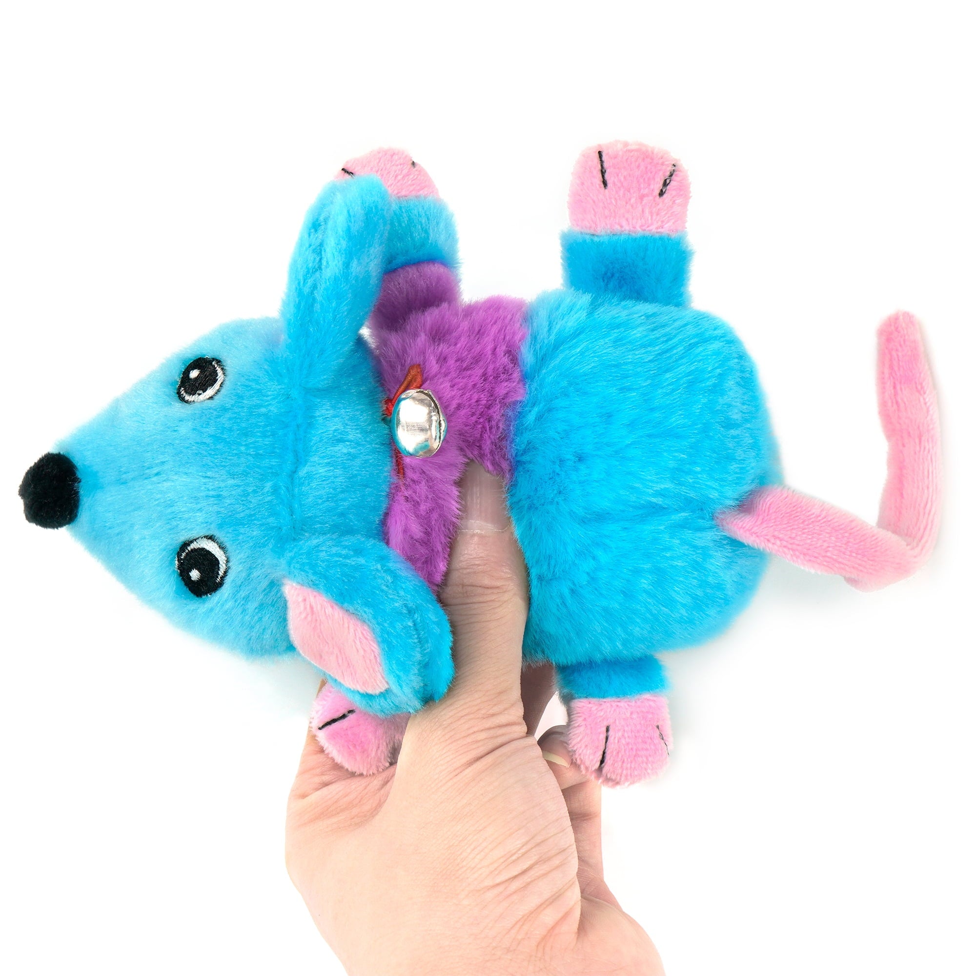 Chiwava 2 Pack 5.9" Removable Catnip Plush Cat Toys Mice with Bell Large Mouse Activity Toy