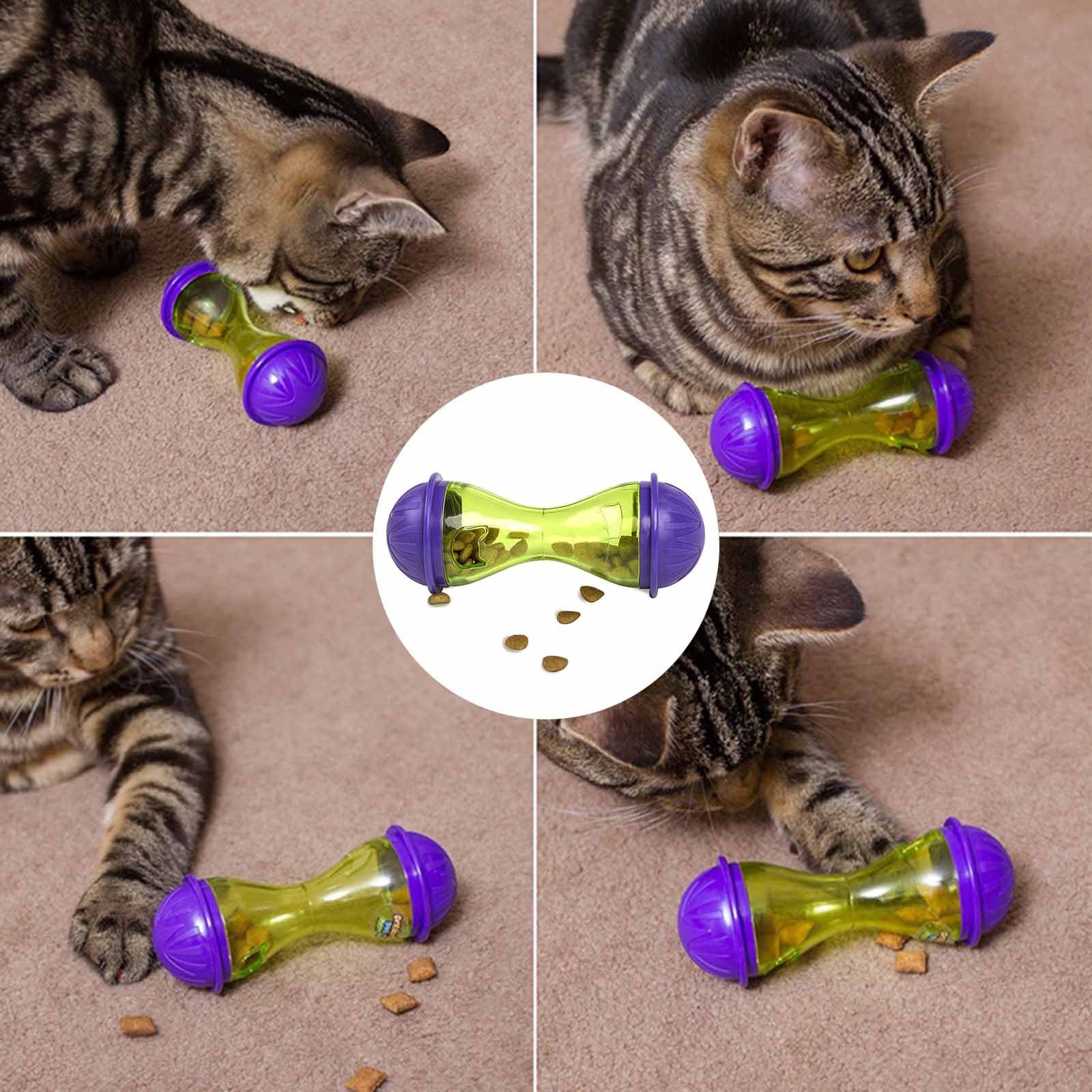 SIEYIO Interactive Puzzle for Cat Feeder Treat Dispenser Slow Feeder with Bells Inside