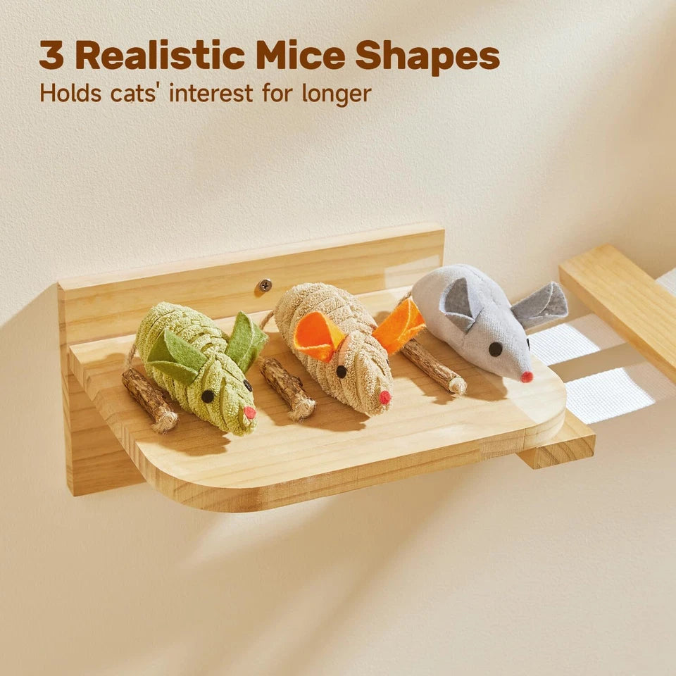 3Pcs Mice Cat Toys Interactive Catnip Silvervine Micetoys Cat Chew Exercise Toy