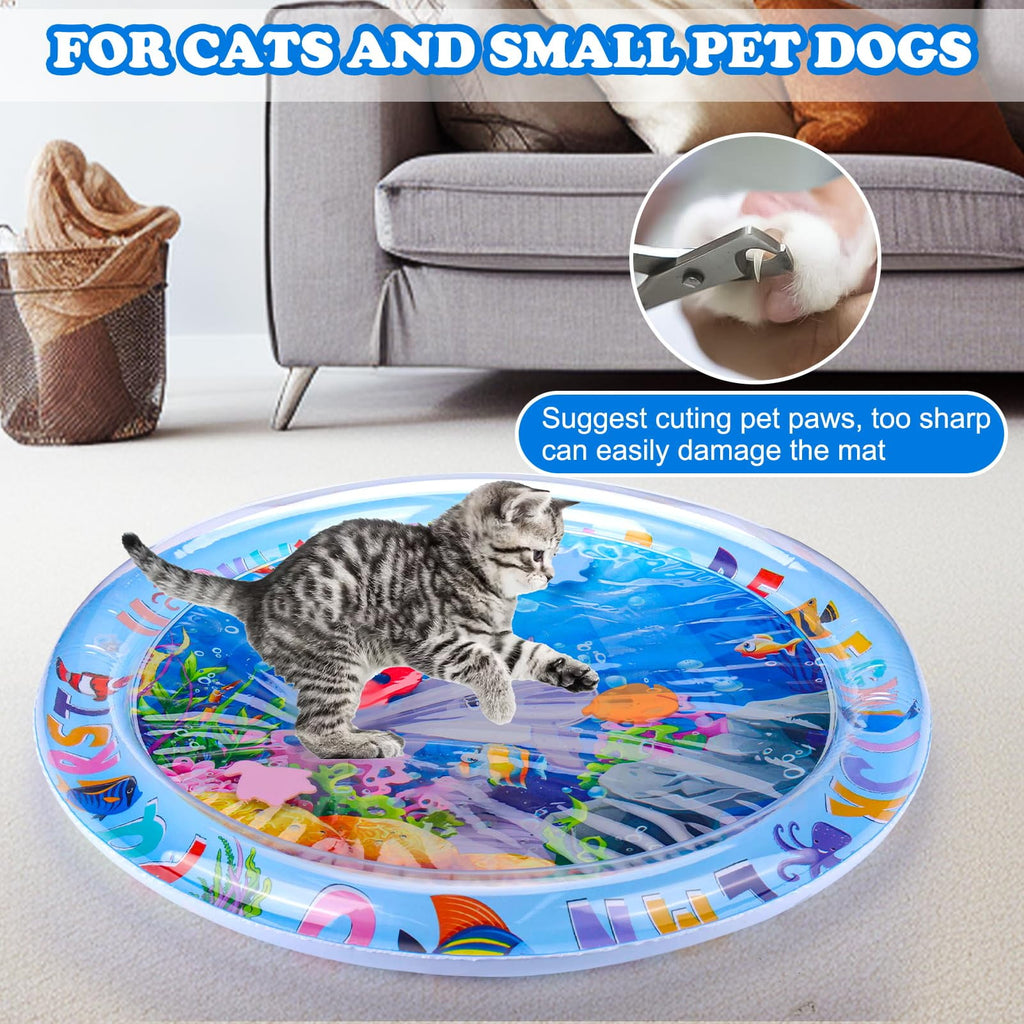 Clearance! Water Sensory Play Mat for Cats, Cat Water Play Mat New Upgrade Cat Mat Toys for Bored Indoor Cats