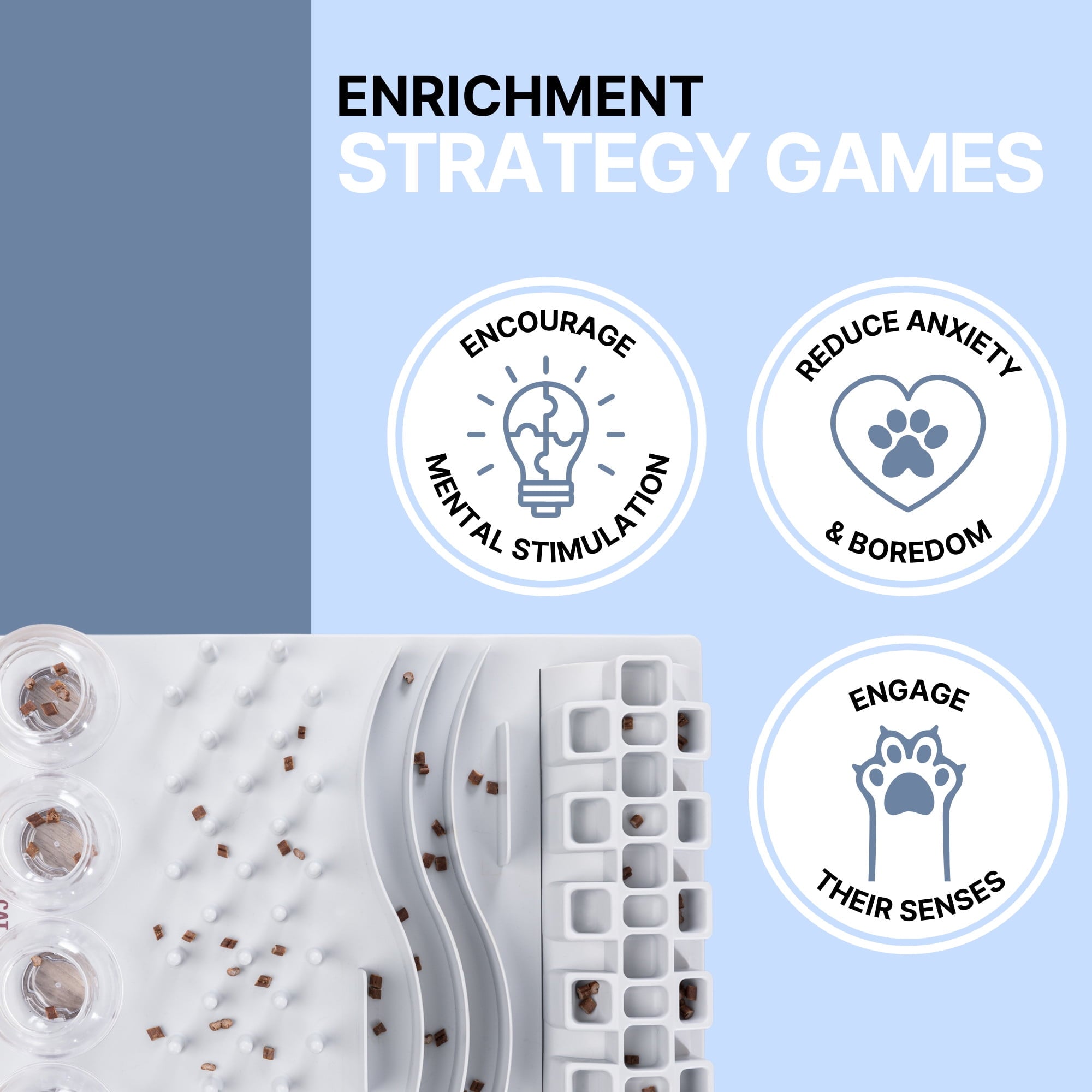 TRIXIE Fun Board Strategy Game for Cats, Puzzle Toy, Treat Dispenser, Interactive Play, White