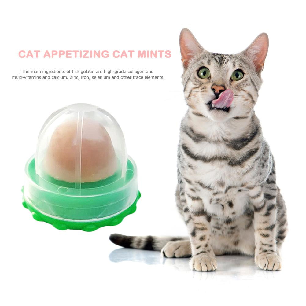 Smrinog 5 Pcs Catnip Wall Balls Toys for Cat, Edible Cat Licking Natural Rotatable Toy, Teeth Cleaning Cat Bite Toy, Roller Catnip Balls