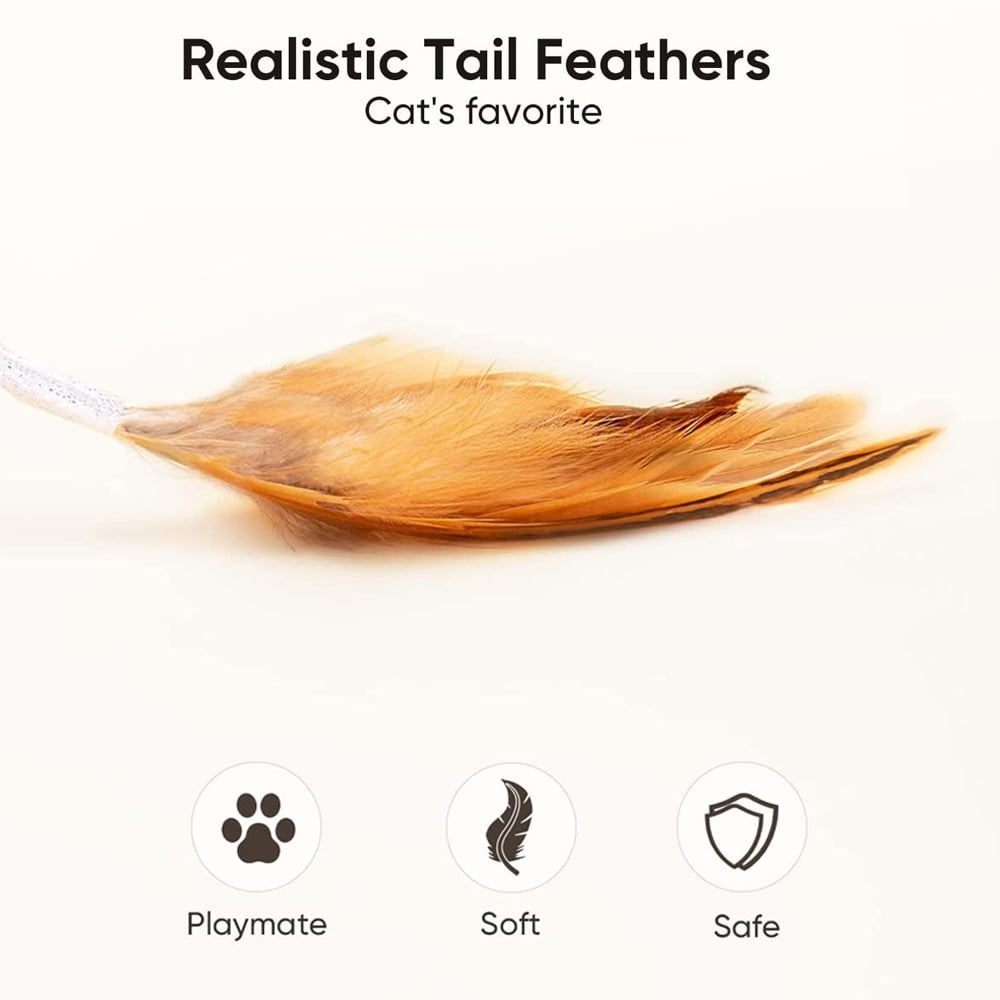 NBPOWER Cat Toys, Electronic Interactive Cat Toys for Indoor Cats, Automatic Cat Toys with Feather Tail, Smart Sensing Mouse Cat Toys with USB Rechargeable for Kitten Indoor Outdoor Activity