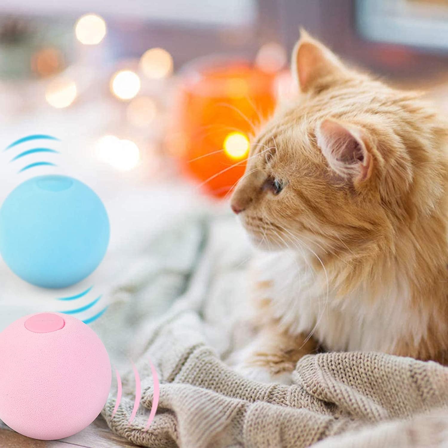 Cat Toy Ball - Interactive Cat Toys for Indoor Cats Refillable Catnip Toys for Cats Kitten Pet Cat Kicker Toys of Funny Lifelike Animal Chirping Sounds Bird Cricket Frog 3PCS B