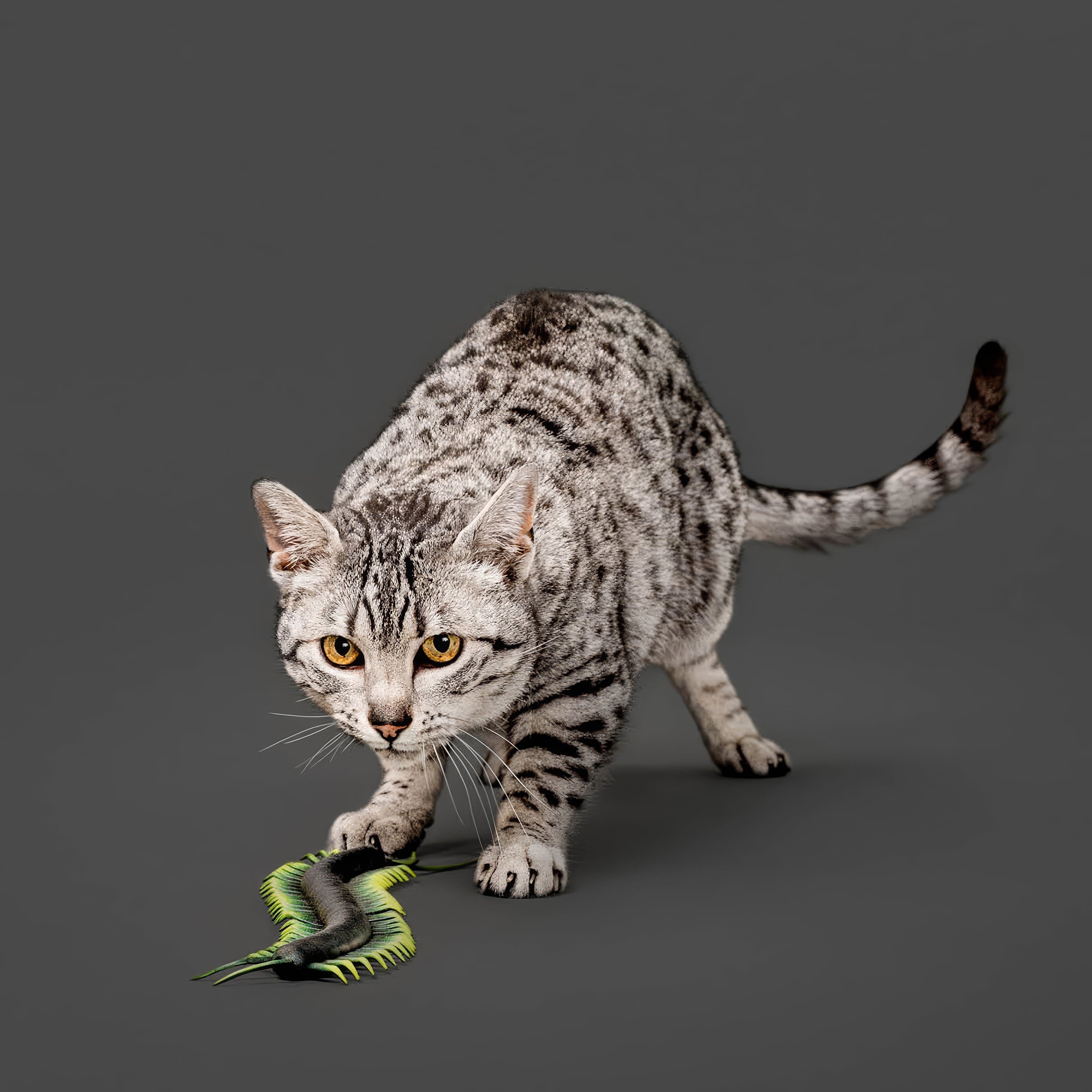 Playology Cat Toys | Catnip Infused Durable Rubber Centipede | Lifelike Toy for Cats