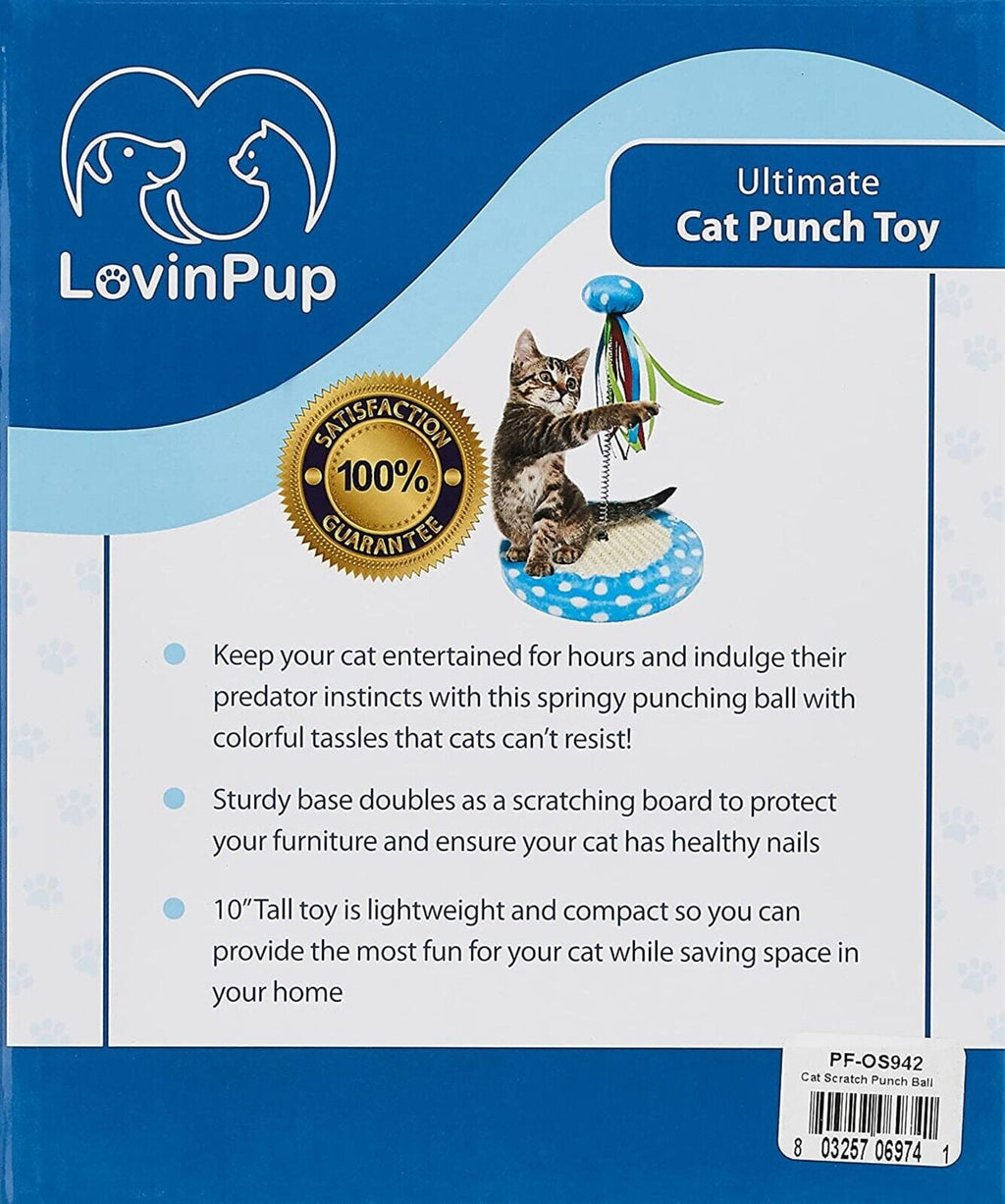 Pets First Cat Toy Punching Bag Ball Fun Activity with Scratching Board