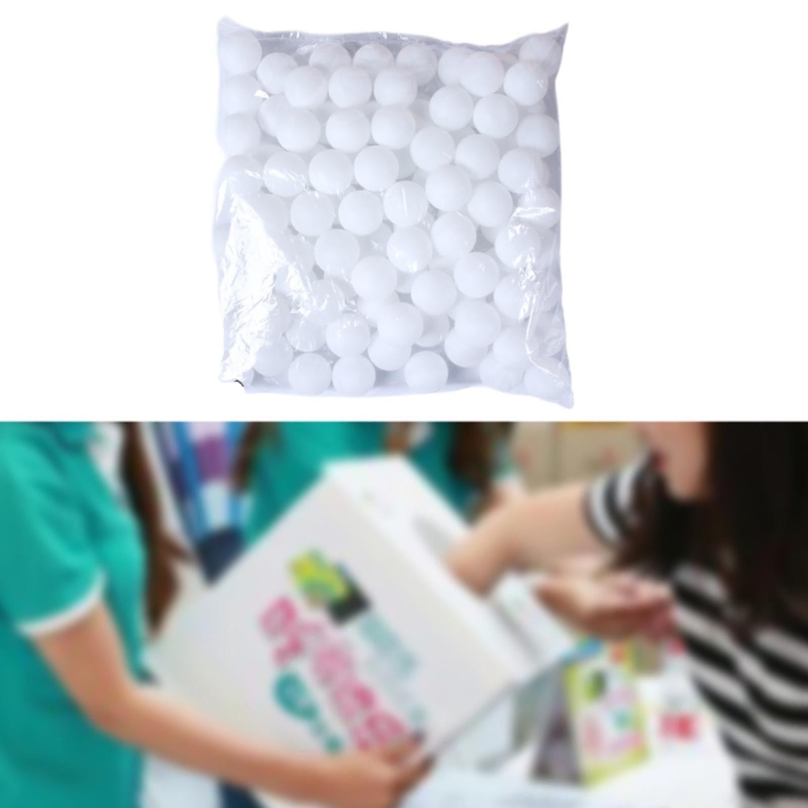 Kuntesetty Pong Balls Entertainment Activity Raffle Balls Bingo Game Balls for Cat Toys DIY 100 pcs white