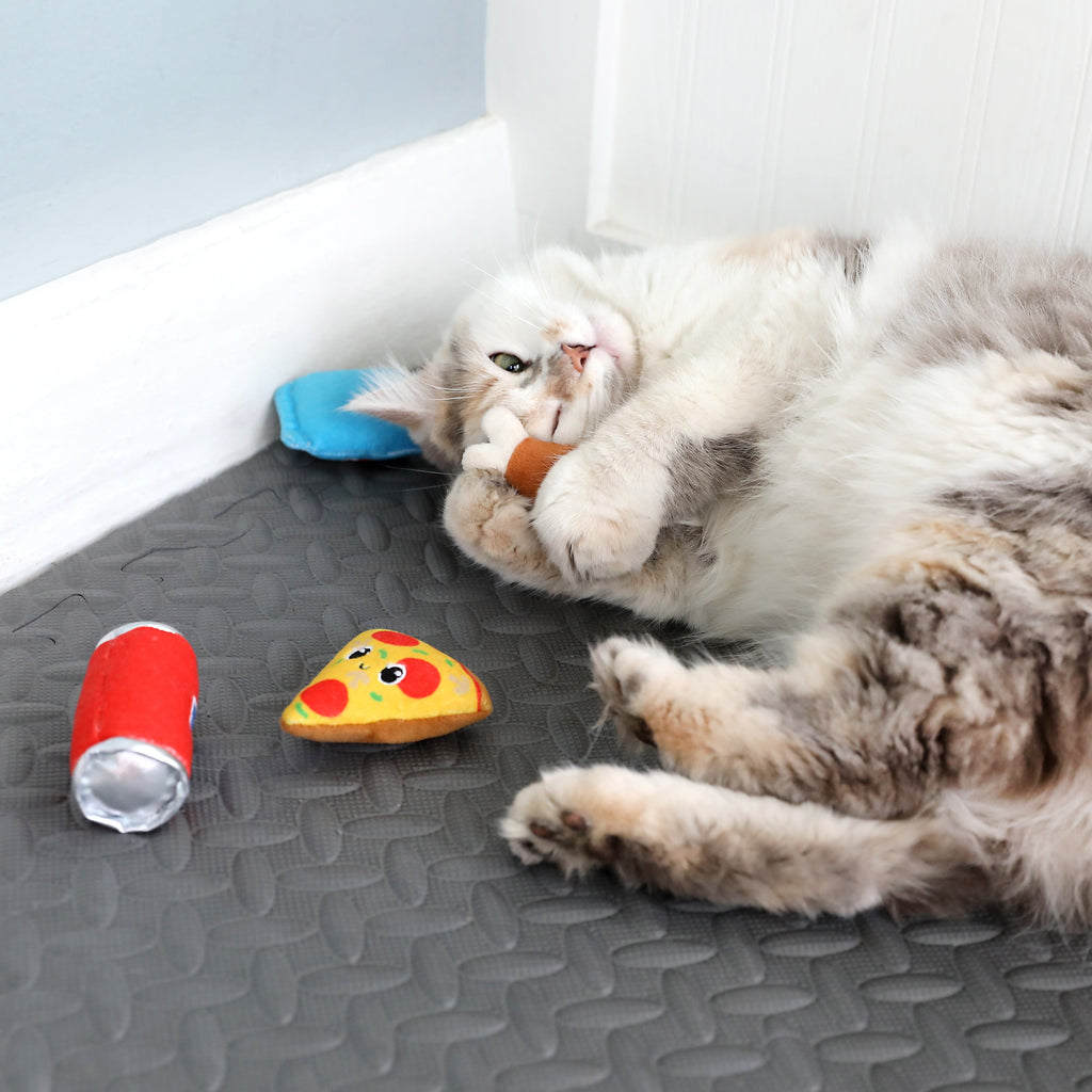 Vibrant Life Pizza Purrty Plush Catnip Filled Cat Toys, 4 Pack