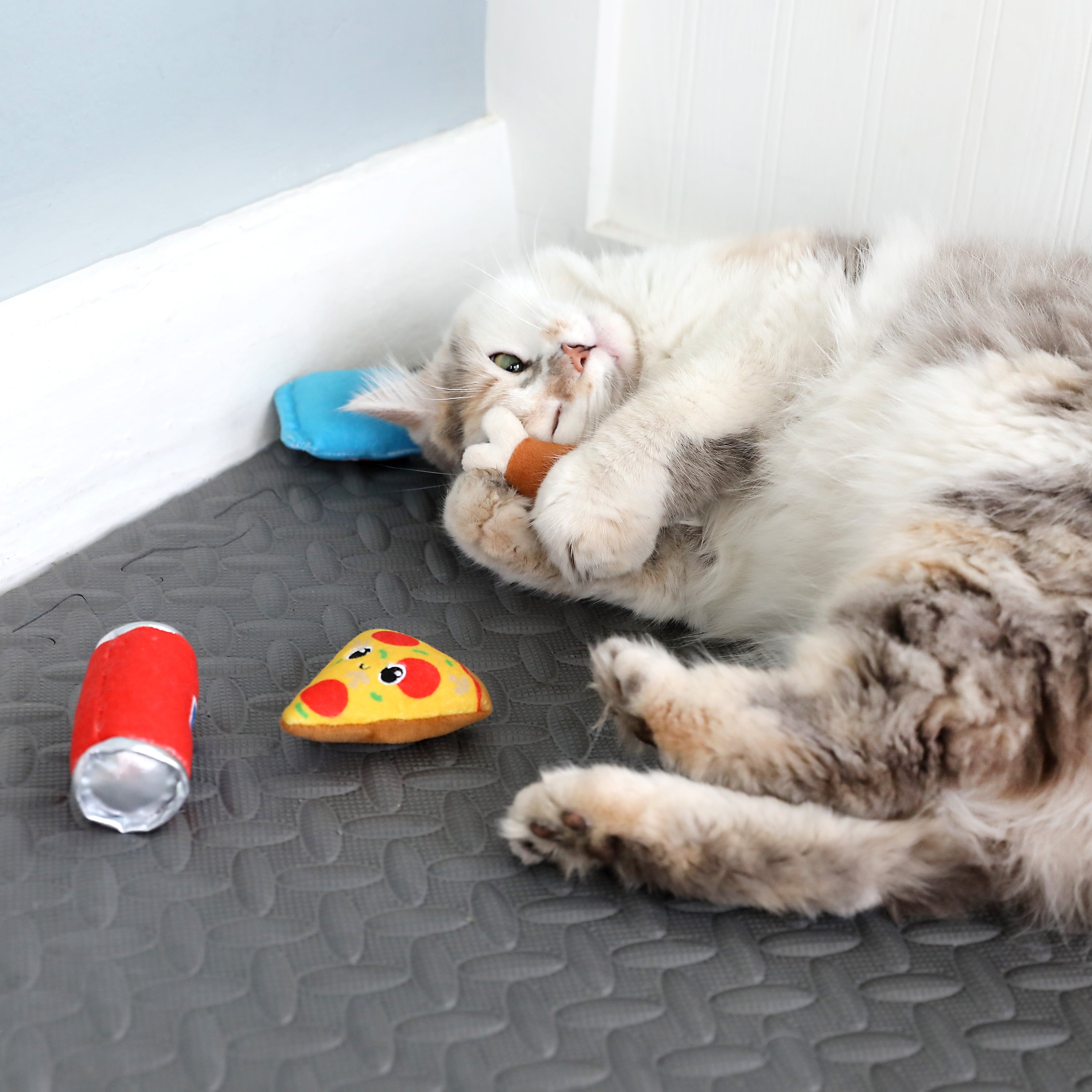 Vibrant Life Pizza Purrty Plush Catnip Filled Cat Toys, 4 Pack