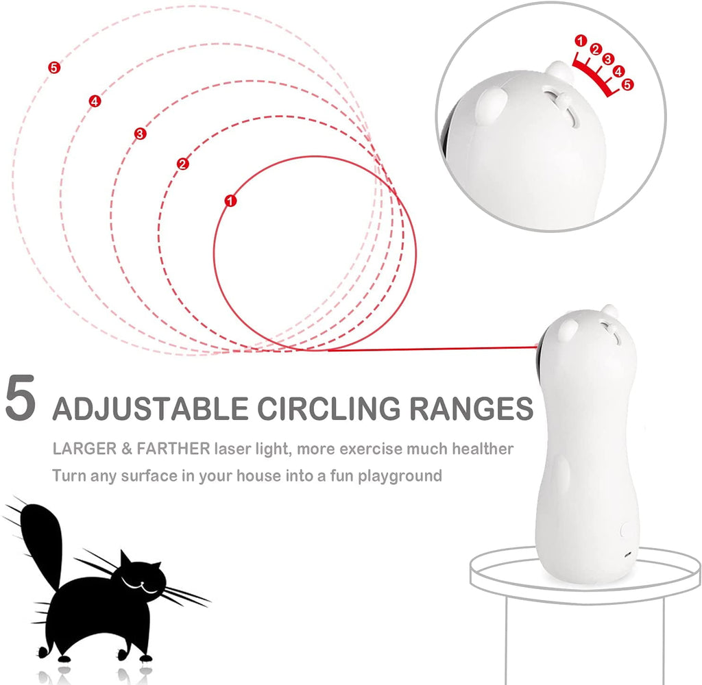 QiShi Automatic Cat Laser Toy, Random Moving Interactive Laser Toy, Cat Red Dot Exercising Toy