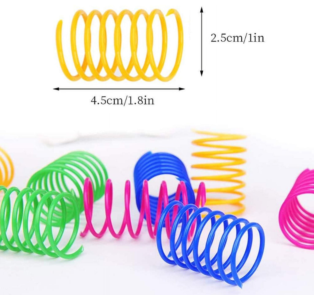 Cat Spring Toys (32 Pack), Playful Coils for Kittens, BPA Free Plastic for Swatting, Biting, Hunting, and Active Healthy Play
