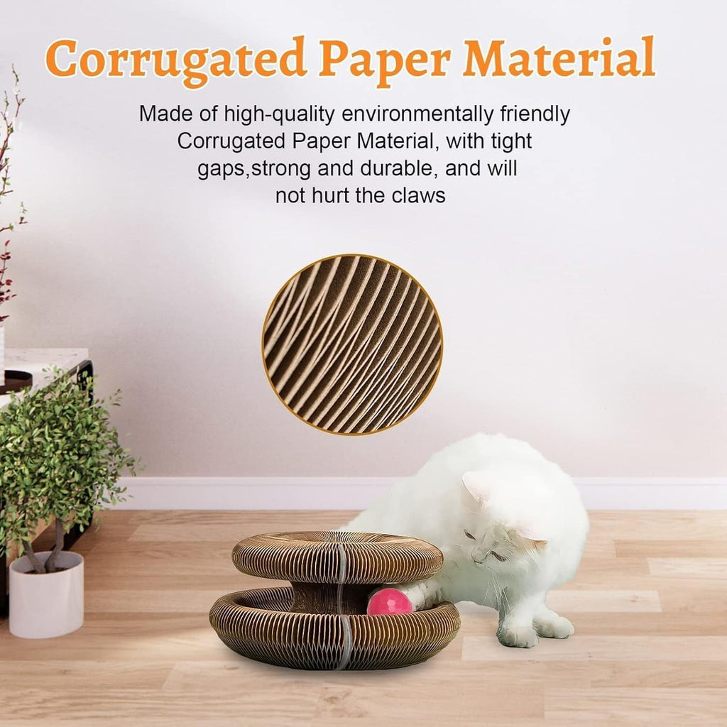 Marlene Kitty Kurlz, Kitty Curls Cat Toy, Cat Kurlz, Reversible Infinity Style Magic Organ Cat Scratching Board, Made from Recycled Corrugated Cardboard Durable & Long Lasting (2Pcs)