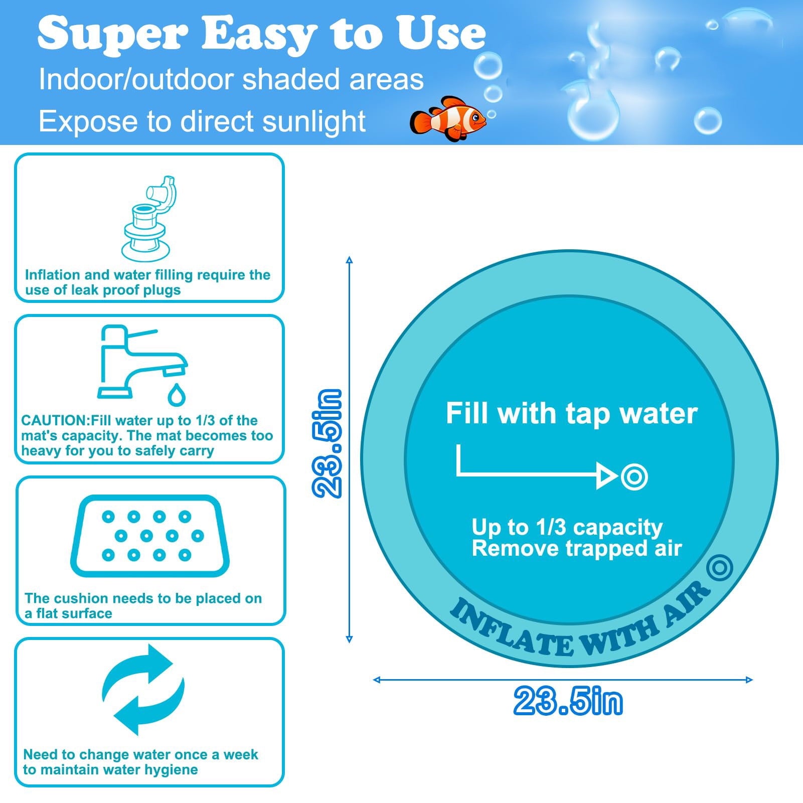 Clearance! Water Sensory Play Mat for Cats, Cat Water Play Mat New Upgrade Cat Mat Toys for Bored Indoor Cats