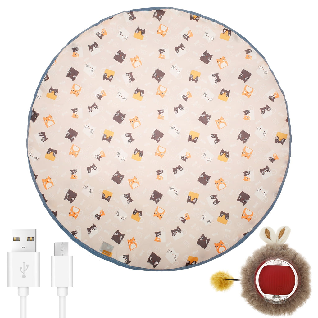 Rechargeable Electric Cat Toys,Hide and Seek Kitten Toy,Motion Activated Interactive Cat Toy,Hiding Cover Exercise Toy for Indoor Cats/Kitty/Kittens