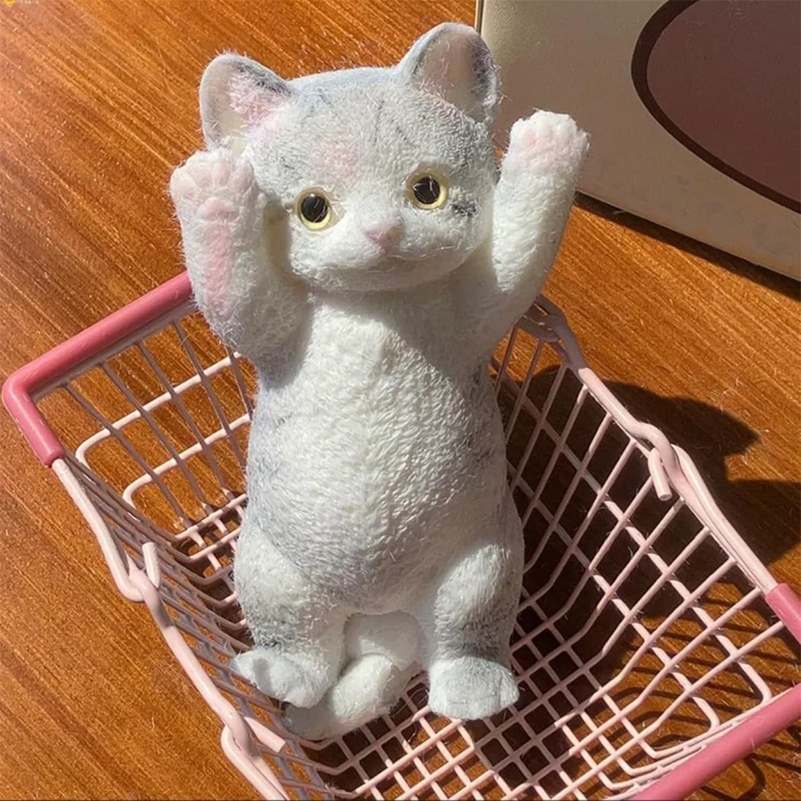 Blukids Realistic Cat Squishy,Taba Squishy,Stress Reliver,Gift for Kids,Sensory Toy,Decompression Toy for Kids Toddler Age3,4,5,6,7,8,9,10,Hand-made(Black)