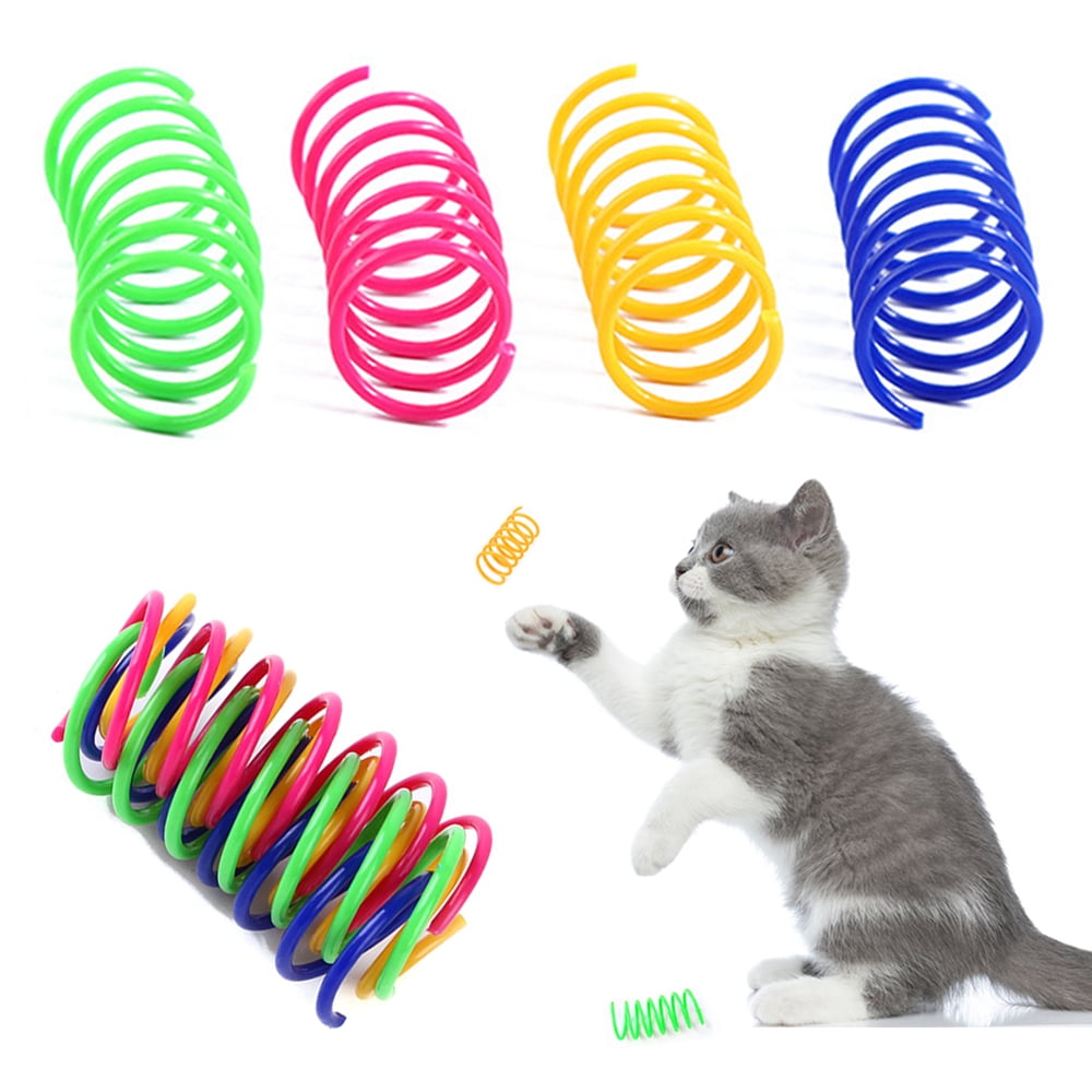 Cat Spring Toys (32 Pack), Playful Coils for Kittens, BPA Free Plastic for Swatting, Biting, Hunting, and Active Healthy Play